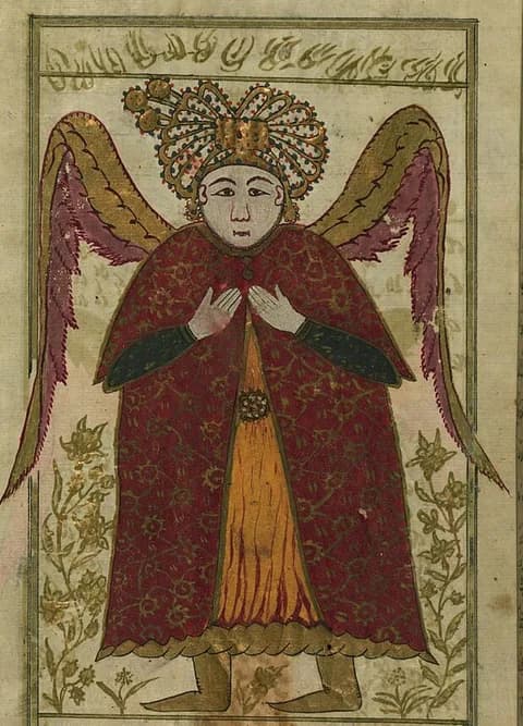 The Archangel Gabriel, from al-Qazwini's Wonders of Creation, an Ottoman copy by Muhammad ibn Muhammad Shakir Ruzmah-'i Nathani (1717), Walters Art Museum, Baltimore