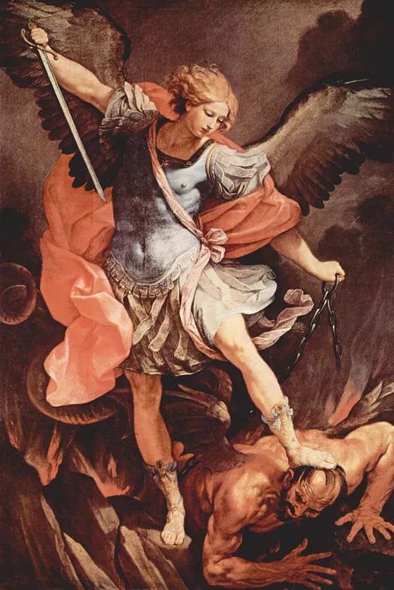 Michael, from Guido Reni, Saint Michael the Archangel (1635), Santa Maria della Concezione, Rome