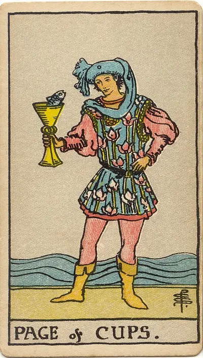 Page of Cups, from the Rider–Waite–Smith tarot of 1909