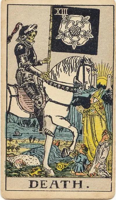 Death, from the Rider–Waite–Smith tarot of 1909