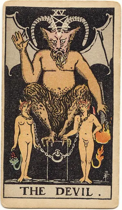 The Devil, from the Rider–Waite–Smith tarot of 1909