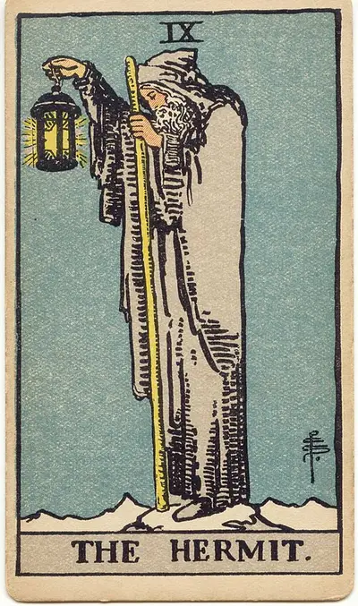 The Hermit, from the Rider–Waite–Smith tarot of 1909