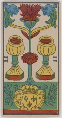 Two of Cups in the Tarot de Marseille tarot