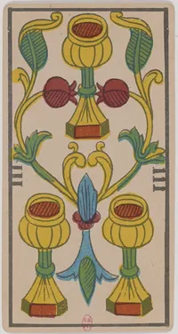 Three of Cups in the Tarot de Marseille tarot