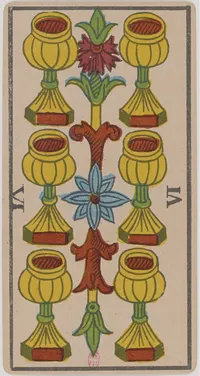 Six of Cups in the Tarot de Marseille tarot