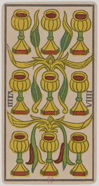 Nine of Cups in the Tarot de Marseille tarot