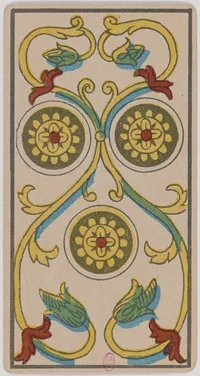 Three of Pentacles in the Tarot de Marseille tarot