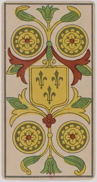Four of Pentacles in the Tarot de Marseille tarot