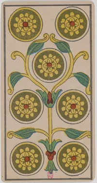 Seven of Pentacles in the Tarot de Marseille tarot