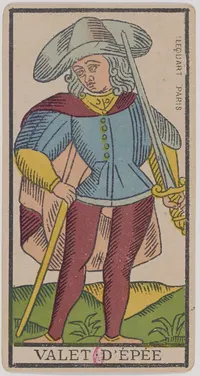Page of Swords in the Tarot de Marseille tarot