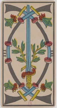 Three of Swords in the Tarot de Marseille tarot