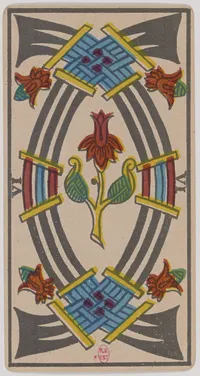 Six of Swords in the Tarot de Marseille tarot