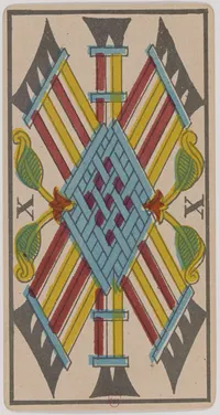Ten of Wands in the Tarot de Marseille tarot