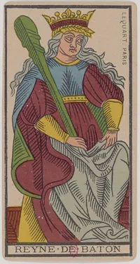 Queen of Wands in the Tarot de Marseille tarot