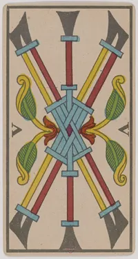 Five of Wands in the Tarot de Marseille tarot