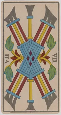 Seven of Wands in the Tarot de Marseille tarot