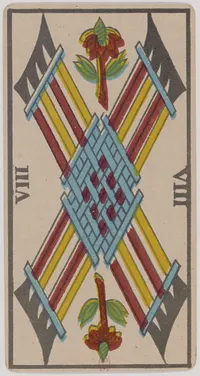 Eight of Wands in the Tarot de Marseille tarot