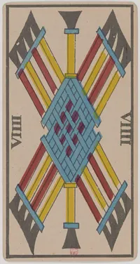 Nine of Wands in the Tarot de Marseille tarot