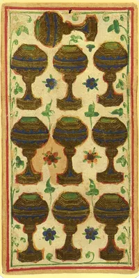 Ten of Cups in the Visconti-Sforza tarot