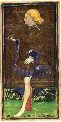 Page of Cups in the Visconti-Sforza tarot