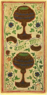 Two of Cups in the Visconti-Sforza tarot