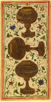 Three of Cups in the Visconti-Sforza tarot