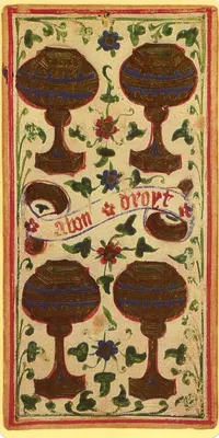 Four of Cups in the Visconti-Sforza tarot