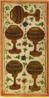 Five of Cups in the Visconti-Sforza tarot