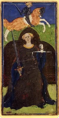 Justice in the Visconti-Sforza tarot