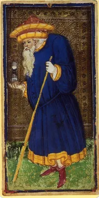 The Hermit in the Visconti-Sforza tarot