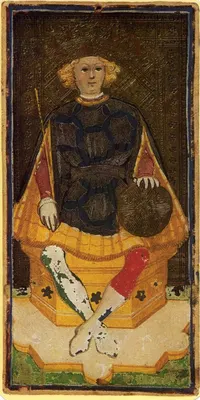 King of Pentacles in the Visconti-Sforza tarot