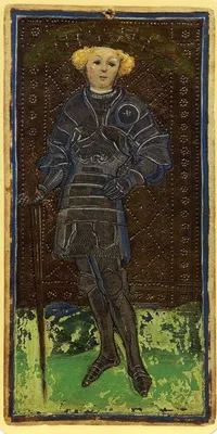 Page of Swords in the Visconti-Sforza tarot
