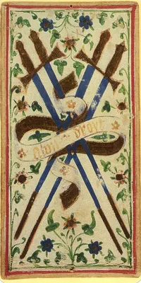 Four of Swords in the Visconti-Sforza tarot