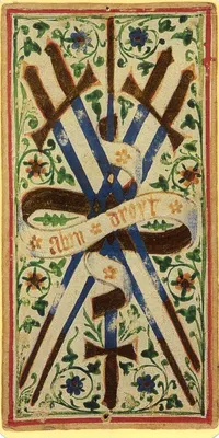 Five of Swords in the Visconti-Sforza tarot