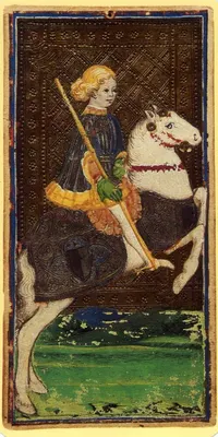 Knight of Wands in the Visconti-Sforza tarot