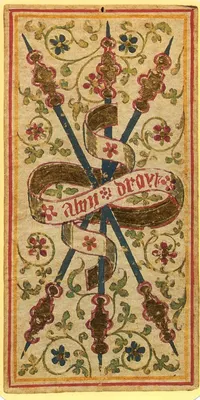 Three of Wands in the Visconti-Sforza tarot